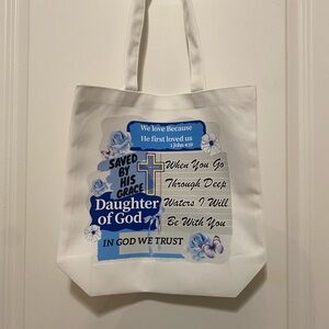 White Religious Tote Bag